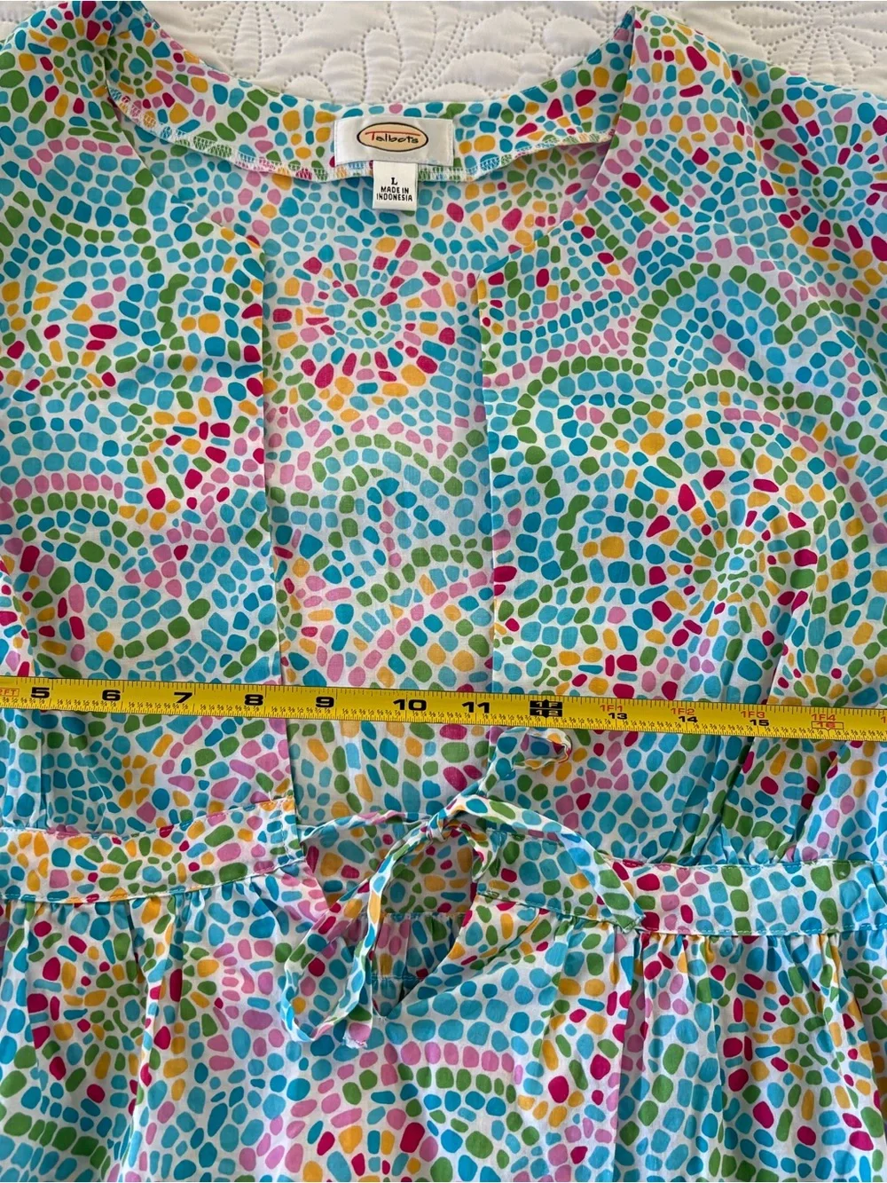 Talbots Colorful Mosaic Print coverup drawstring waist size large